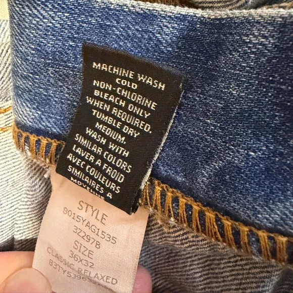 Polo Jeans Co Ralph Lauren men vintage straight leg blue denim jeans size 36x32.